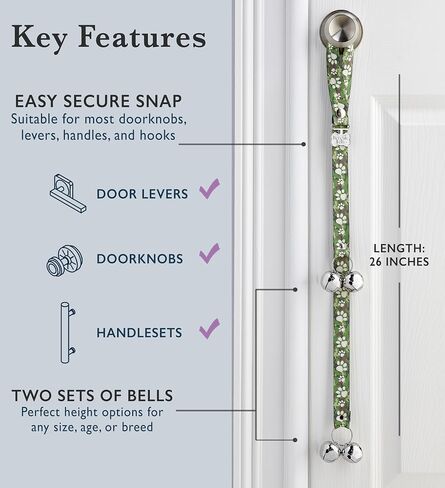 Dog Doorbell, Dog Potty Training Bells, Dog Safe USA-Made w/Perfect Sound,Dog Trainer Approved, Housetraining Made Easy & Quick, Sig Tracks Beige in Saudi Arabia
