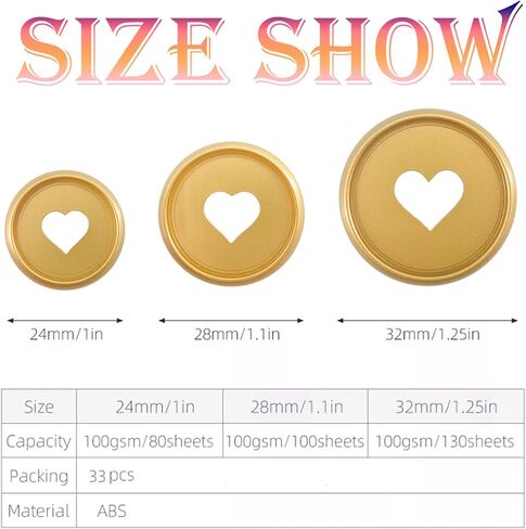 33pcs Expansion Discbound Notebook System Heart Plastic Discs Book Binding Disc Binder Rings Planner Accessories(Rosegold,1.25inch/32mm,33 Pieces) in Saudi Arabia