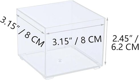 NatSumeBasics 2 Clear Paper Clip Holder Acrylic Desk Organizer Sticky Note Business Card Holder Storage for Home Office Combination Accessories (Clear, Small) in Kuwait