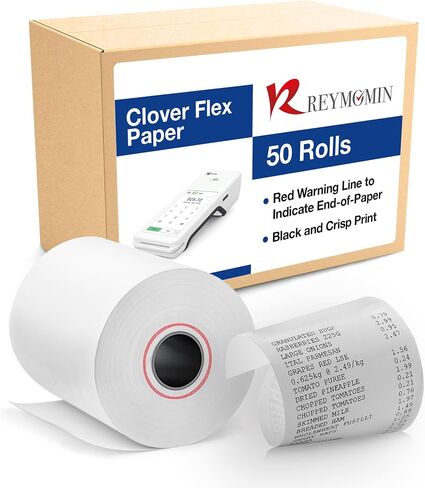 10 Rolls - Clover Receipt Paper - 3 1/8" x 230' - BPA Free - Thermal Receipt Paper Rolls for Clover POS Station Printer P100, P500, P550 in Saudi Arabia