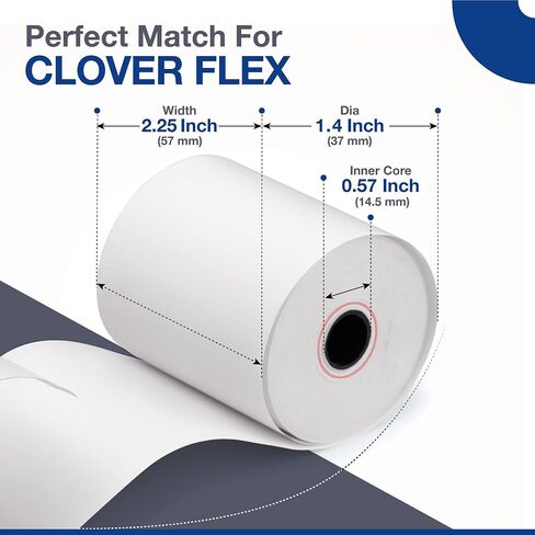 10 Rolls - Clover Receipt Paper - 3 1/8" x 230' - BPA Free - Thermal Receipt Paper Rolls for Clover POS Station Printer P100, P500, P550 in Saudi Arabia