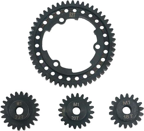 54T 1 Mod Hardened Steel Spur Gear with 18T+20T+22T Motor Pinion Gear for Traxxas 1/5 X-Maxx 1/7 XO-1 1/10 Maxx 1/10 E-REVO 2.0 VXL, Replace 6447 (54T) in Saudi Arabia