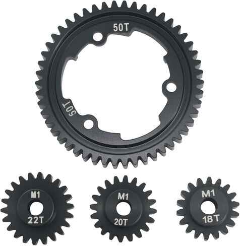54T 1 Mod Hardened Steel Spur Gear with 18T+20T+22T Motor Pinion Gear for Traxxas 1/5 X-Maxx 1/7 XO-1 1/10 Maxx 1/10 E-REVO 2.0 VXL, Replace 6447 (54T) in Saudi Arabia