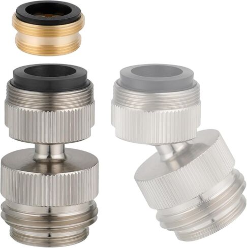 Faucet Adapter Kit Swivel Aerator Adapter to Connect Garden Hose - Multi-Thread Garden Hose Adapter for Male to Male and Female to Male - Chrome Finished in Saudi Arabia