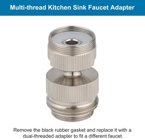 Faucet Adapter Kit Swivel Aerator Adapter to Connect Garden Hose - Multi-Thread Garden Hose Adapter for Male to Male and Female to Male - Chrome Finished in Saudi Arabia