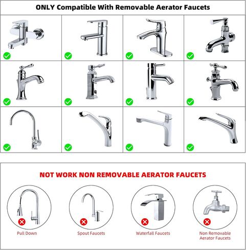 Faucet Adapter Kit Swivel Aerator Adapter to Connect Garden Hose - Multi-Thread Garden Hose Adapter for Male to Male and Female to Male - Chrome Finished in Saudi Arabia