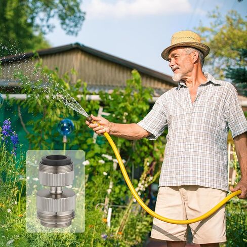 Faucet Adapter Kit Swivel Aerator Adapter to Connect Garden Hose - Multi-Thread Garden Hose Adapter for Male to Male and Female to Male - Chrome Finished in Saudi Arabia