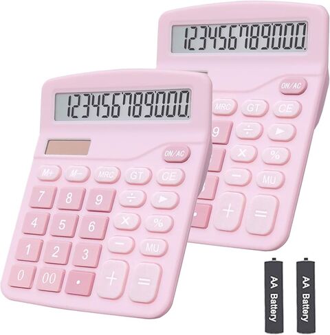 Basic Calculator,BESTWYA 12-Digit Dual Power Handheld Desktop Calculator with Large LCD Display Big Sensitive Button (Black, Pack of 3) in Saudi Arabia