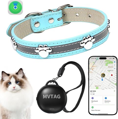 طوق Cat Tracker GPS لا توجد رسوم شهرية ، تتبع الحيوانات الأليفة المصغرة في الوقت الفعلي للقطط الصغيرة المتوسطة الكبيرة ، طوق تتبع القطط المضاد للماء مع الجرس ، داخلي وخارجي (فقط لنظام التشغيل iOS) in Kuwait