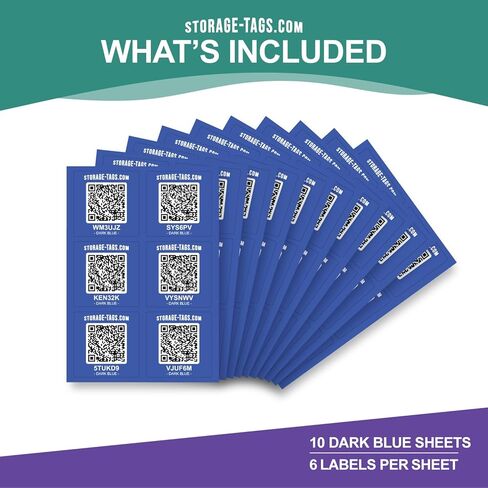 QR Code Storage Tags - Smart Stickers - Tracking Labels for Totes - Scan Storage Bins & Containers - Moving House - Track Inventory - Android and iOS App - Pack of 60 in Kuwait