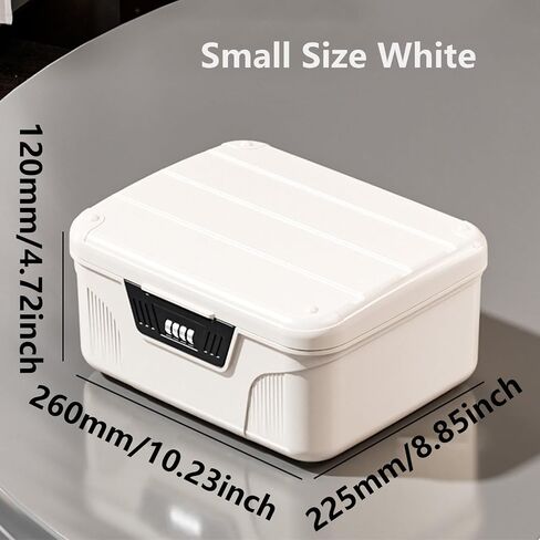 PENCK Lockable Storage Bin Storage Container Plastic File Box Versatile Organizer with Changeable Lock for Travel Home Office School (Grey, Medium) in Saudi Arabia