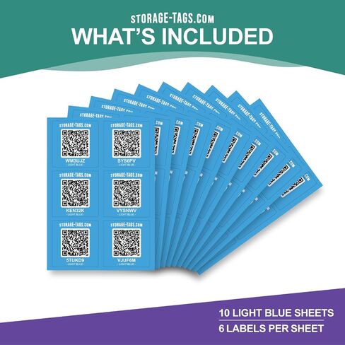 QR Code Storage Tags - Smart Stickers - Tracking Labels for Totes - Scan Storage Bins & Containers - Moving House - Track Inventory - Android and iOS App - Pack of 60 in Kuwait