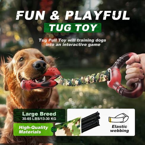 Interactive Dog Toy for Large Breeds - Heavy-Duty Chew Toy with Elastic Rope, Perfect for Tug-of-War and Promoting Positive Chewing Habits in Saudi Arabia