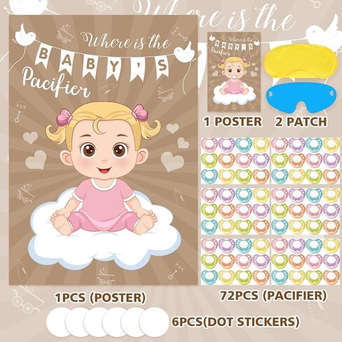 Pin The Crown on The Princess Party Games for Kids Girls Princess Birthday Party Supplies Pin The Tail Game Princess Tea Party Decorations, Large Princess Poster with 24 Crown Stickers in Saudi Arabia