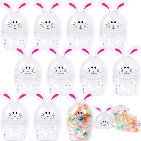 JOYIN 12 Pcs 3.7" Plastic Empty Carrot Shaped Easter Eggs Fillable, Clear Bright Orange Plastic Carrot Egg for Easter Hunt, Themed Party, Basket Stuffers, Toys Filling Treats in Saudi Arabia