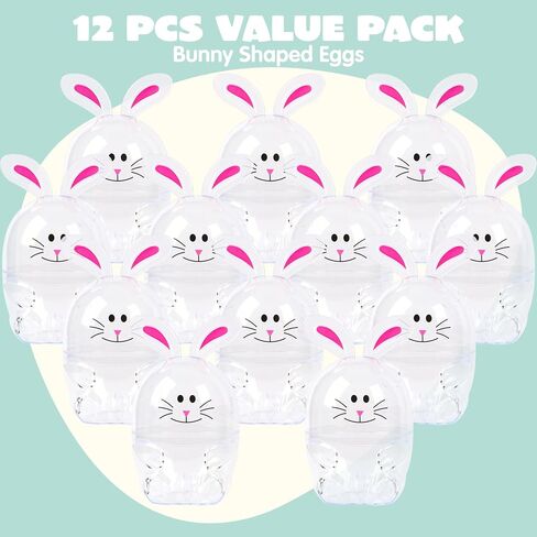 JOYIN 12 Pcs 3.7" Plastic Empty Carrot Shaped Easter Eggs Fillable, Clear Bright Orange Plastic Carrot Egg for Easter Hunt, Themed Party, Basket Stuffers, Toys Filling Treats in Saudi Arabia