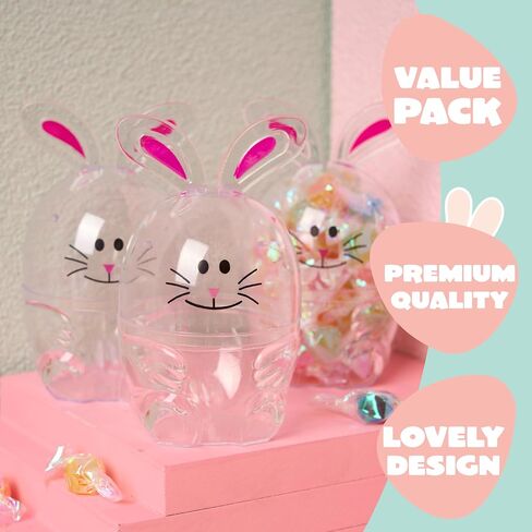 JOYIN 12 Pcs 3.7" Plastic Empty Carrot Shaped Easter Eggs Fillable, Clear Bright Orange Plastic Carrot Egg for Easter Hunt, Themed Party, Basket Stuffers, Toys Filling Treats in Saudi Arabia