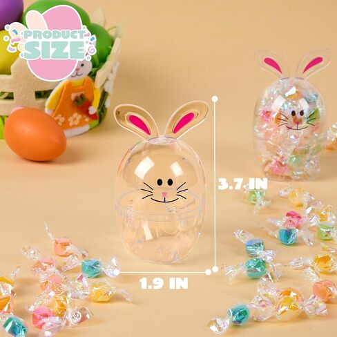 JOYIN 12 Pcs 3.7" Plastic Empty Carrot Shaped Easter Eggs Fillable, Clear Bright Orange Plastic Carrot Egg for Easter Hunt, Themed Party, Basket Stuffers, Toys Filling Treats in Saudi Arabia