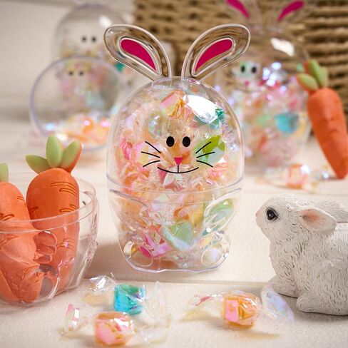 JOYIN 12 Pcs 3.7" Plastic Empty Carrot Shaped Easter Eggs Fillable, Clear Bright Orange Plastic Carrot Egg for Easter Hunt, Themed Party, Basket Stuffers, Toys Filling Treats in Saudi Arabia