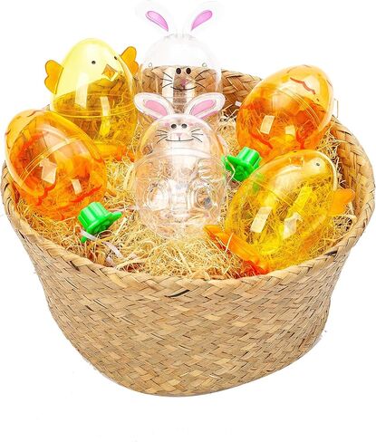 Joyin 12 pcs 3.7 "البلاستيك بيض عيد الفصح على شكل جزر على شكل جزر ، قابلة للملء ، وبيض الجزرة البلاستيكية البرتقالية الساطعة الصافية لصيد عيد الفصح ، وحفلات تحت عنوان ، وأشجار سلة ، وألعاب ملء علاجات in Saudi Arabia