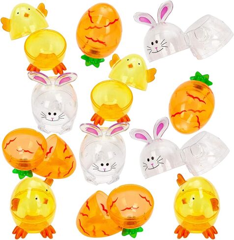 Joyin 12 pcs 3.7 "البلاستيك بيض عيد الفصح على شكل جزر على شكل جزر ، قابلة للملء ، وبيض الجزرة البلاستيكية البرتقالية الساطعة الصافية لصيد عيد الفصح ، وحفلات تحت عنوان ، وأشجار سلة ، وألعاب ملء علاجات in Saudi Arabia