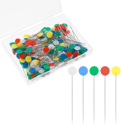 200Pcs Flat Head Pins, Flat Head Straight Pins with Multicolor Flower Head Sewing Pins Long 2.12 Inch Quilting Pins for Sewing Project DIY Dressmaker Fabric Craft Jewelry Decoration in Saudi Arabia