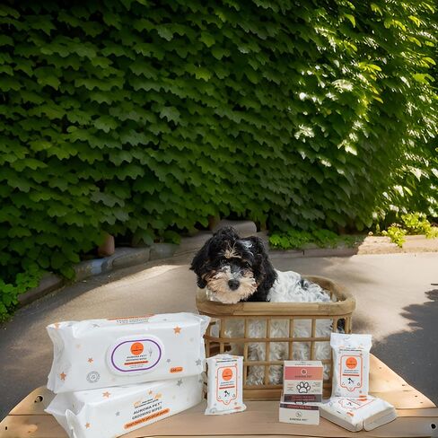 Aurora Pet Wipes – 100% Natural, Plant-Based Hypoallergenic Grooming Wipes for Dogs & Cats – Extra-Durable, Large & Thick for Effortless Cleaning (Combo Pack, 200 Count) in Kuwait