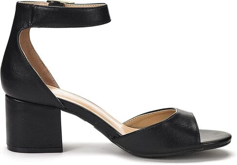 DREAM PAIRS Women's Chunkle White Pu Low Heel Pump Sandals Ankle Strap Dress Shoes - 7.5 M US in Saudi Arabia