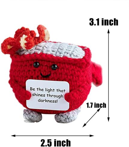 GL-Turelifes Handmade Emotional Support Crochet Dumpster Fire with Positive Card, Positive Support Cute Knitted Toys Funny Crochet Support Buddies Gifts for Friends (Red+Green+Yellow) in Saudi Arabia