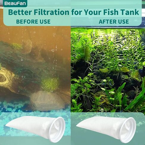 20 Pack 4 Inch Ring Felt Filter Socks 200 μm, Aquarium Felt Filter Bags, Aquarium Filter Sock 3D Felt Design Filter Sock, Aquarium Filter Bags for Saltwater, 4 Inch Ring by 10.4 Inch Long in Saudi Arabia