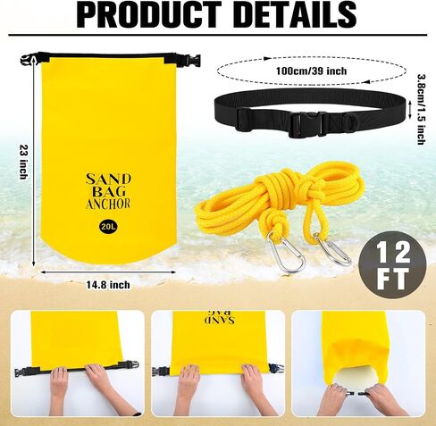 ShinyRelief 2 Set Pool Floats Anchors, 20L Waterproof Water Sand Bags Beach Anchors Kit for Beach Floats, Rafts, Pool Toys and Inflatables in Saudi Arabia