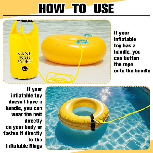 ShinyRelief 2 Set Pool Floats Anchors, 20L Waterproof Water Sand Bags Beach Anchors Kit for Beach Floats, Rafts, Pool Toys and Inflatables in Saudi Arabia