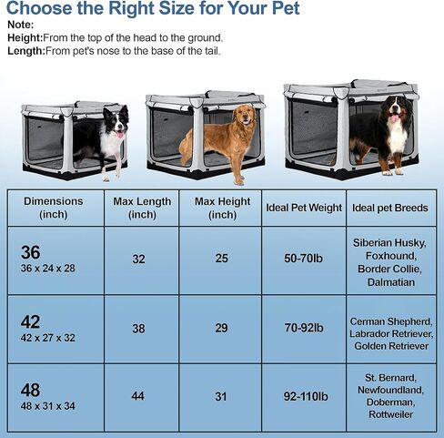Soft Collapsible Dog Crate - 36 Inch Portable Travel Crate with Extra Space Indoor & Outdoor, 4-Door Foldable Pet Kennel with Durable Mesh Windows, Light Gray in Saudi Arabia