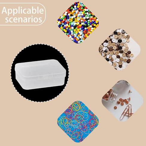 6Pcs Clear Plastic Storage Box, Mini Rectangular Empty Containers Box Case with Lid for Beads Business Cards Pills Small Items (6.5 * 4.5 * 2cm) in Saudi Arabia