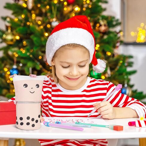 Primo Lines Cylindrical Boba Tea Kawaii Pencil Case Holder 61 PCS Pink Stationary Set Pink Stationery Bag 4 Cute Pens, 53 Stickers, Bubble Sticky Notes and Fun Erasers, Ruler Present Set for gift in Saudi Arabia