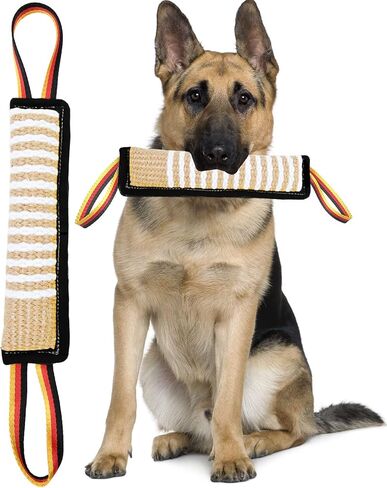 Clysoru Dog Tug Toy Dog Tough Jute Bite Pillow Lasting Training Equipment Two Flag Handles Puppy to Large Dogs Interactive Toy war Toys for Aggressive chewers in Saudi Arabia