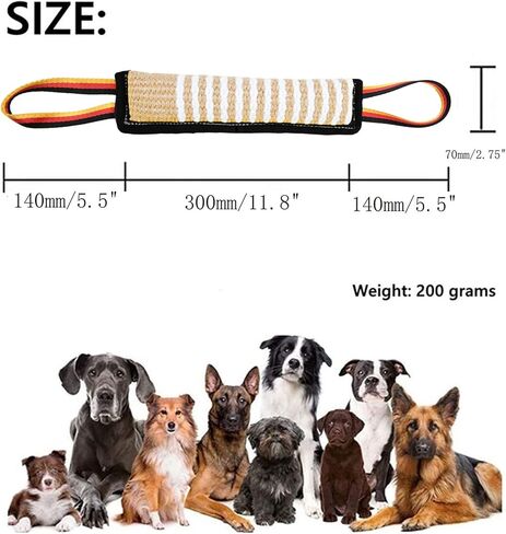 Clysoru Dog Tug Toy Dog Tough Jute Bite Pillow Lasting Training Equipment Two Flag Handles Puppy to Large Dogs Interactive Toy war Toys for Aggressive chewers in Saudi Arabia
