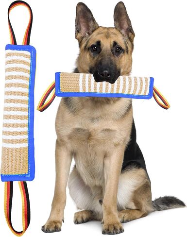 Clysoru Dog Tug Tuy Dog Tough Jute Bite Pillow معدات التدريب الدائمة للعلم يعاملون الجرو إلى ألعاب حرب تفاعلية للكلاب الكبيرة لمضغات العدوانية in Kuwait