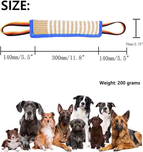 Clysoru Dog Tug Tuy Dog Tough Jute Bite Pillow معدات التدريب الدائمة للعلم يعاملون الجرو إلى ألعاب حرب تفاعلية للكلاب الكبيرة لمضغات العدوانية in Kuwait