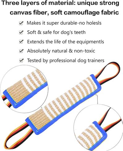 Clysoru Dog Tug Tuy Dog Tough Jute Bite Pillow معدات التدريب الدائمة للعلم يعاملون الجرو إلى ألعاب حرب تفاعلية للكلاب الكبيرة لمضغات العدوانية in Kuwait