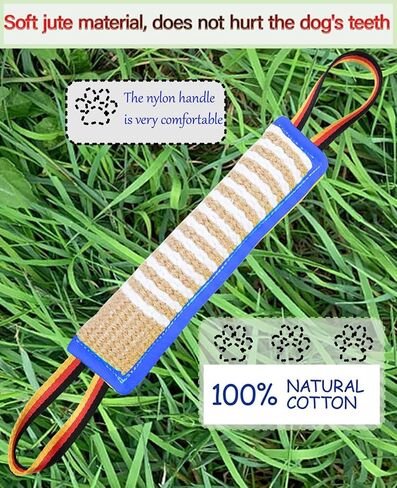 Clysoru Dog Tug Tuy Dog Tough Jute Bite Pillow معدات التدريب الدائمة للعلم يعاملون الجرو إلى ألعاب حرب تفاعلية للكلاب الكبيرة لمضغات العدوانية in Kuwait