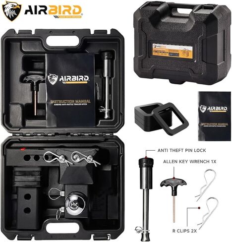 حامل كرة وصلة مقطورة قابل للتعديل من Airbird مع كرة مزدوجة 2 بوصة و2-5/16 بوصة، قطرة 5 بوصة، يناسب فقط جهاز استقبال وصلة ربط 2.5 بوصة، 20000 رطل GTW - 722505 in Kuwait