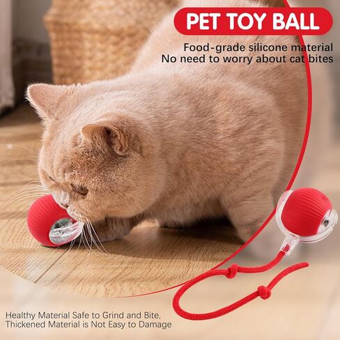 Speedy Tail 2.0,Speedy Tail Cat Toy,Speedy Tail 2.0 Cat Toy,Interactive Cat Toy Balls for Indoor Cats,Two Speed,USB Rechargeable Smart Self Rolling Automatic Cat Toy Ball with Speedy Tail(Orange) in Kuwait