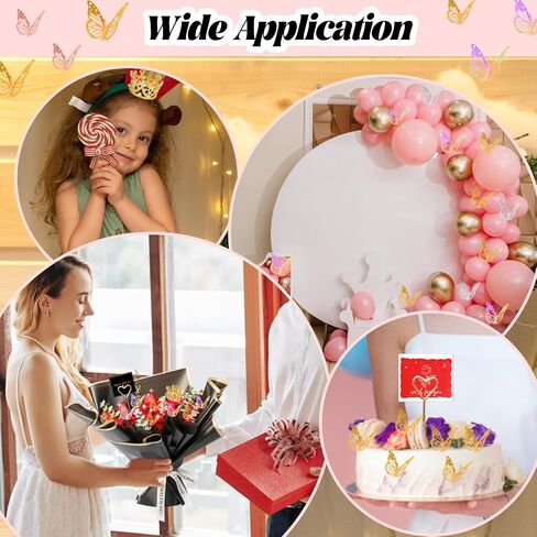 512Pcs Flower Wrapping Paper Kit with 120 Sheets Waterproof Floral Wrapping Paper 3D Butterfly Decor Crowns,Bouquet Pins Ribbons,DIY Crafts for Mother's Day Valentines Graduation Birthday Gift in Kuwait
