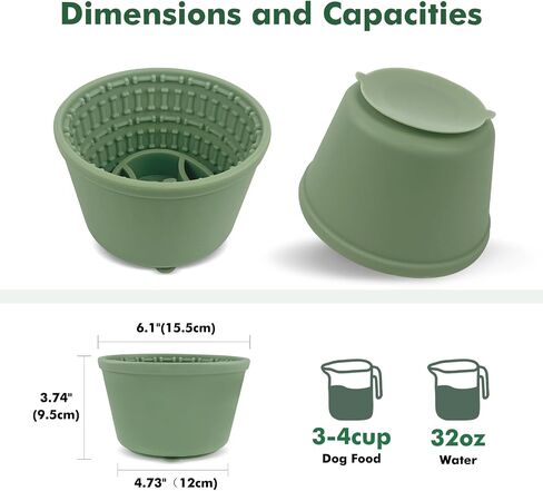 Silicone Slow Feeder Dog Bowls, Non-Slip Dog Slow Feeder Lick Bowl for Medium Large Breed, Enrichment Toys for Distraction, Anxiety Relief & Enrichment (Blue, 4.2 Cup) in Saudi Arabia