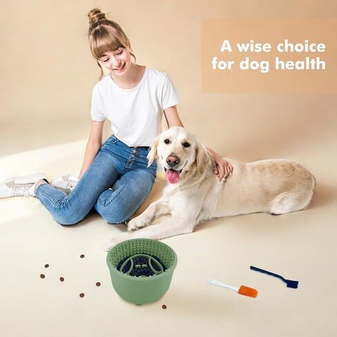 Silicone Slow Feeder Dog Bowls, Non-Slip Dog Slow Feeder Lick Bowl for Medium Large Breed, Enrichment Toys for Distraction, Anxiety Relief & Enrichment (Blue, 4.2 Cup) in Saudi Arabia