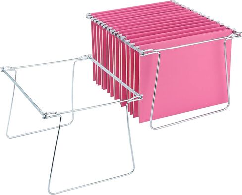 2 Packs Hanging File Folder Frame,Heavy Duty Steel Hanging File Organizer,File Cabinet Rails,Adjustable 11 to 17.4 Inches in Kuwait