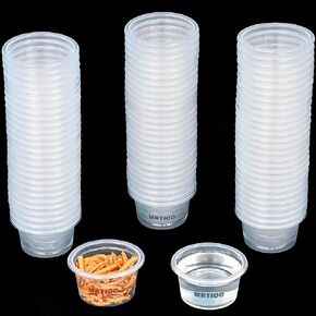 100pcs 1oz Crested Gecko Food and Water Feeding Cups, Reptile Feeder Bowls, for Lizard and Other Small Pet Ledge Accessories Supplies