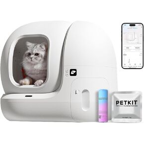 PETKIT PuraMax Self Cleaning Litter Box with N50 Odor Eliminator, xSecure Automatic Scooping, Large Space Cat Box with Waste Bags
