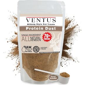 Ventus Dog Food Topper - Dry Seasoning or Gravy Meal Enhancer for Picky Eaters, No Additives, Single-Ingredient, Naturally Air-Dried Venison, Healthy, Wellness Booster, Protein Dust, 6 oz